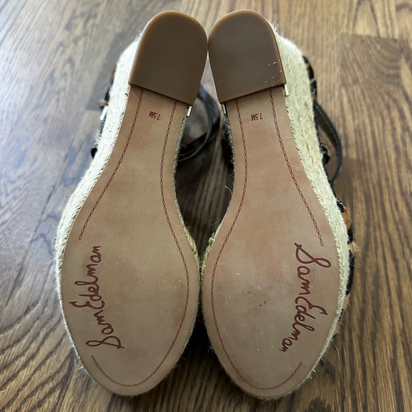 Sam Edelman Leopard Print Wedge Platform Sandals, size 7.5 - Picture 6 of 8